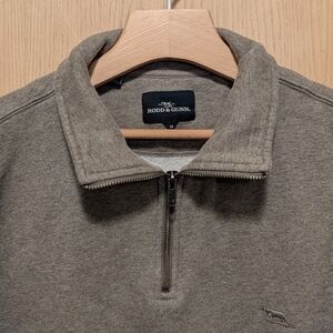Rodd & Gunn Men's Quarter-Zip Sweater, Size M, Heathered Tan/Grey